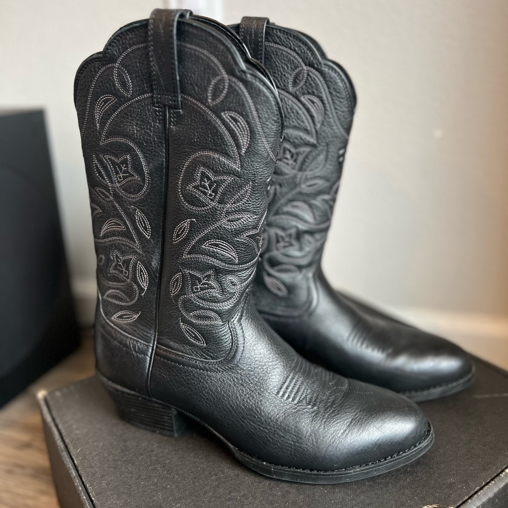 Ariat Heritage R Toe Western Boot (black)